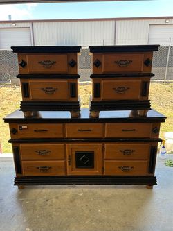 Dresser & Night Stands Set (Real Wood)(Vintage)