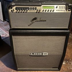 RARE 250 watt Johnson Millennium Stereo Modeling Guitar Amplifier W/ High Quality Bugera/ Ampeg 412 Cabinet 