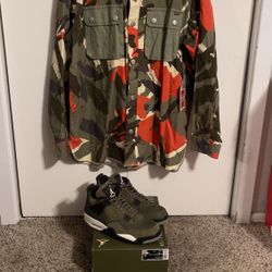 Vault x Nigel C Camo Shirt Jacket Sz XL Jordan 4 Craft Size 10.5