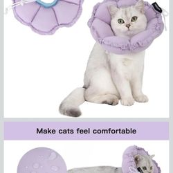 H HIDREAM Soft Cat Cone Collar， Cute Adjustable Cat Recovery Collar，Elizabethan e Collar That can Protect Head and Foot Wounds