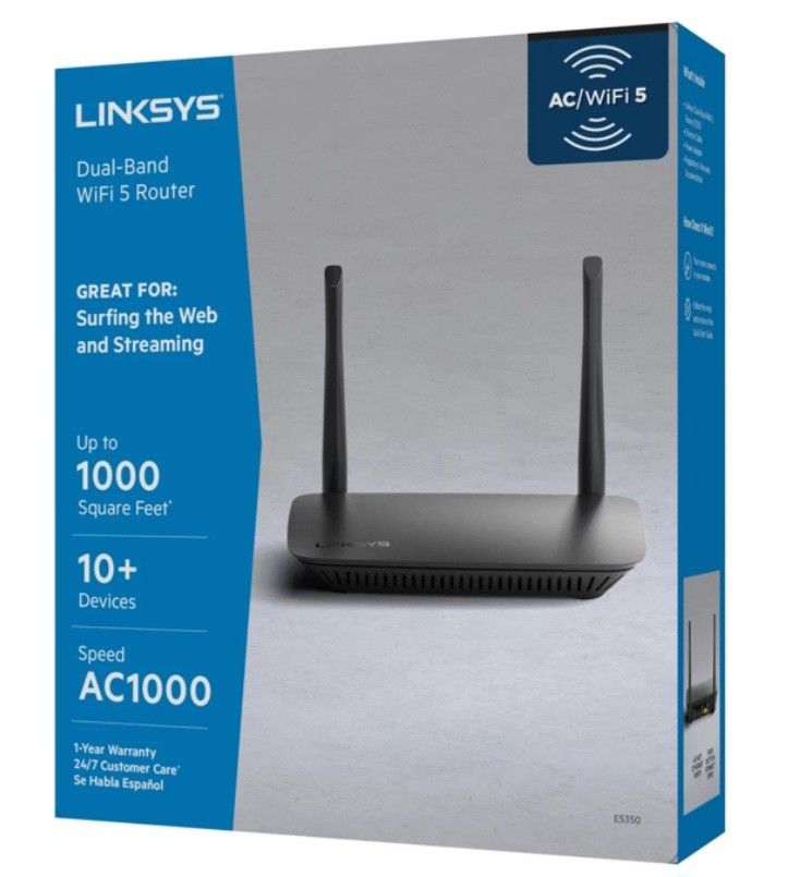 Linksys WiFi 5 Router Dual-Band (AC1000) (NEW)