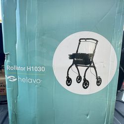 Helavo Lightweight Foldable Narrow Walker for Small Spaces - 23.6" Wide, Indoor Walker for Seniors with Tray, Adjustable Height, 8" Wheels, Easy Braki