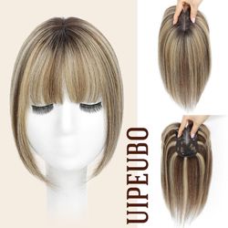 100% Human hair Topper  Honey Blonde And Caramel Mix