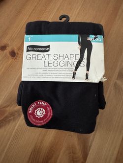 1 Pair No Nonsense Great Shapes Black Leggings High-Waisted Size XL 16-18