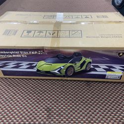 TOBBI 12V Licensed Lamborghini Sian Kids Ride on Car W/ Remote Control Lights Age 3-6 Child, Green