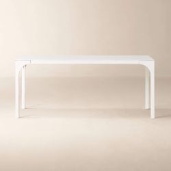 72” Aqua Virgo Dining Table, white lacquer