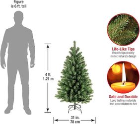 Christmas Tree 4’ lit with clear lights National Tree Company, set up once