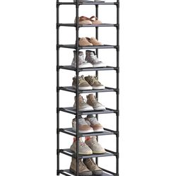 Shoe Rack, 10 Tier Shoe Shelf, Shoe Storage Organizer, Space-Saving, 13 x 13 x 68.1 Inches