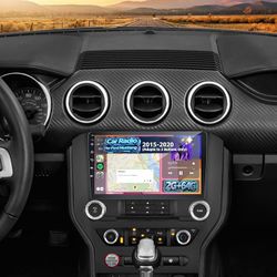 Car Stereo Radio Ford Mustang 2015-2020, Wireless CarPlay Android Auto, 9 Inch Touch Screen Head Units, WiFi, Bluetooth GPS, Navigation, Backup Camera