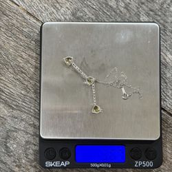 Ended MODERN DESIGNER CITRINE DIAMOND DROP PENDANT NECKLACE 18K WHITE GOLD ~0.28CTTW