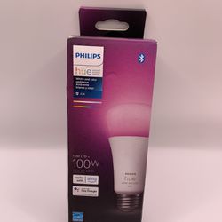 Philips - Hue E26 Bluetooth 100W Smart LED Bulb White and Color Ambiance