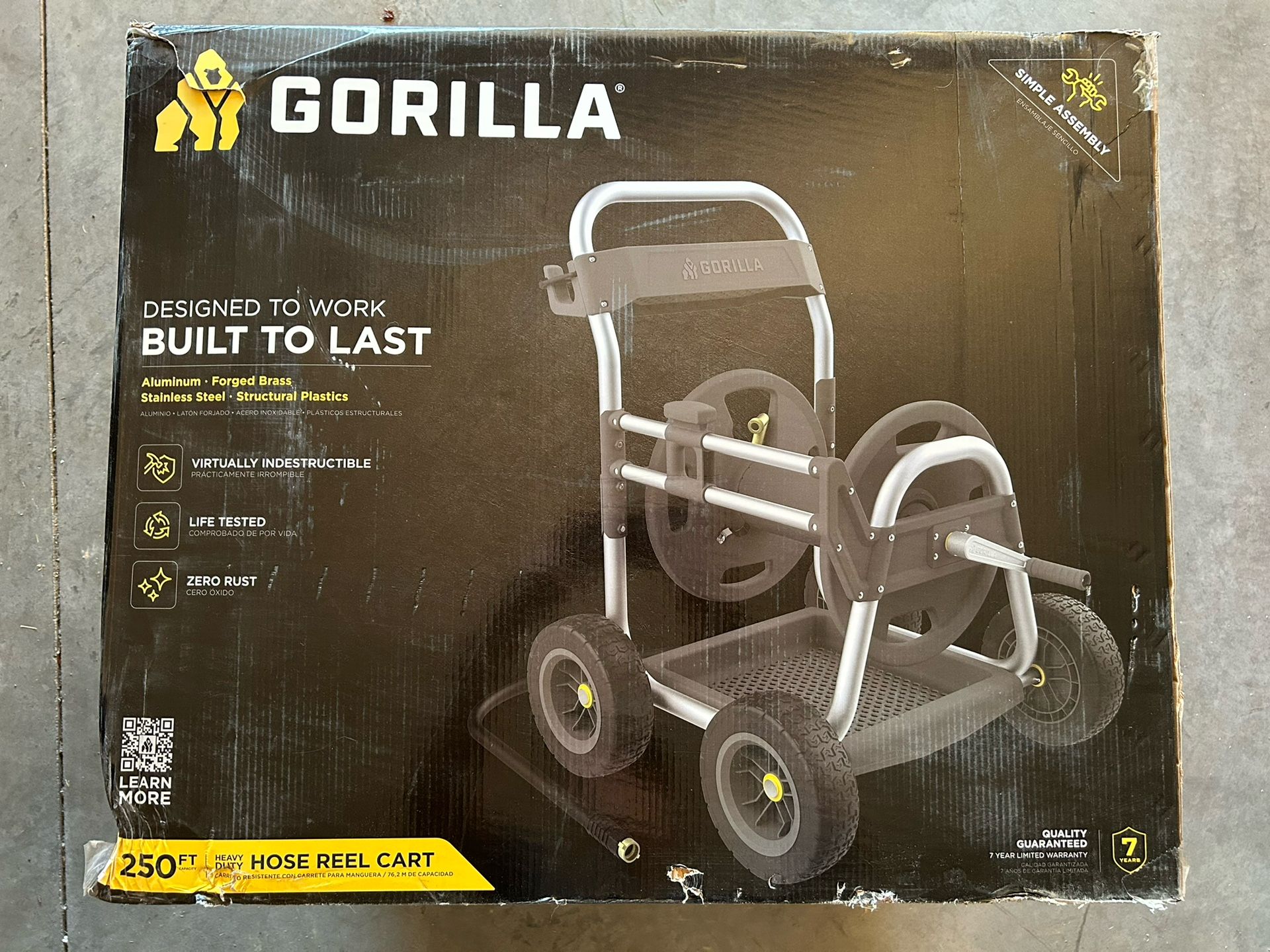 Gorilla 250 ft. Aluminum Heavy-Duty Hose Reel Cart