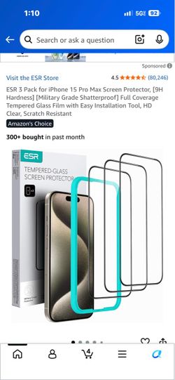 ESR 3-Pack iPhone 15 Pro Max Screen Protector