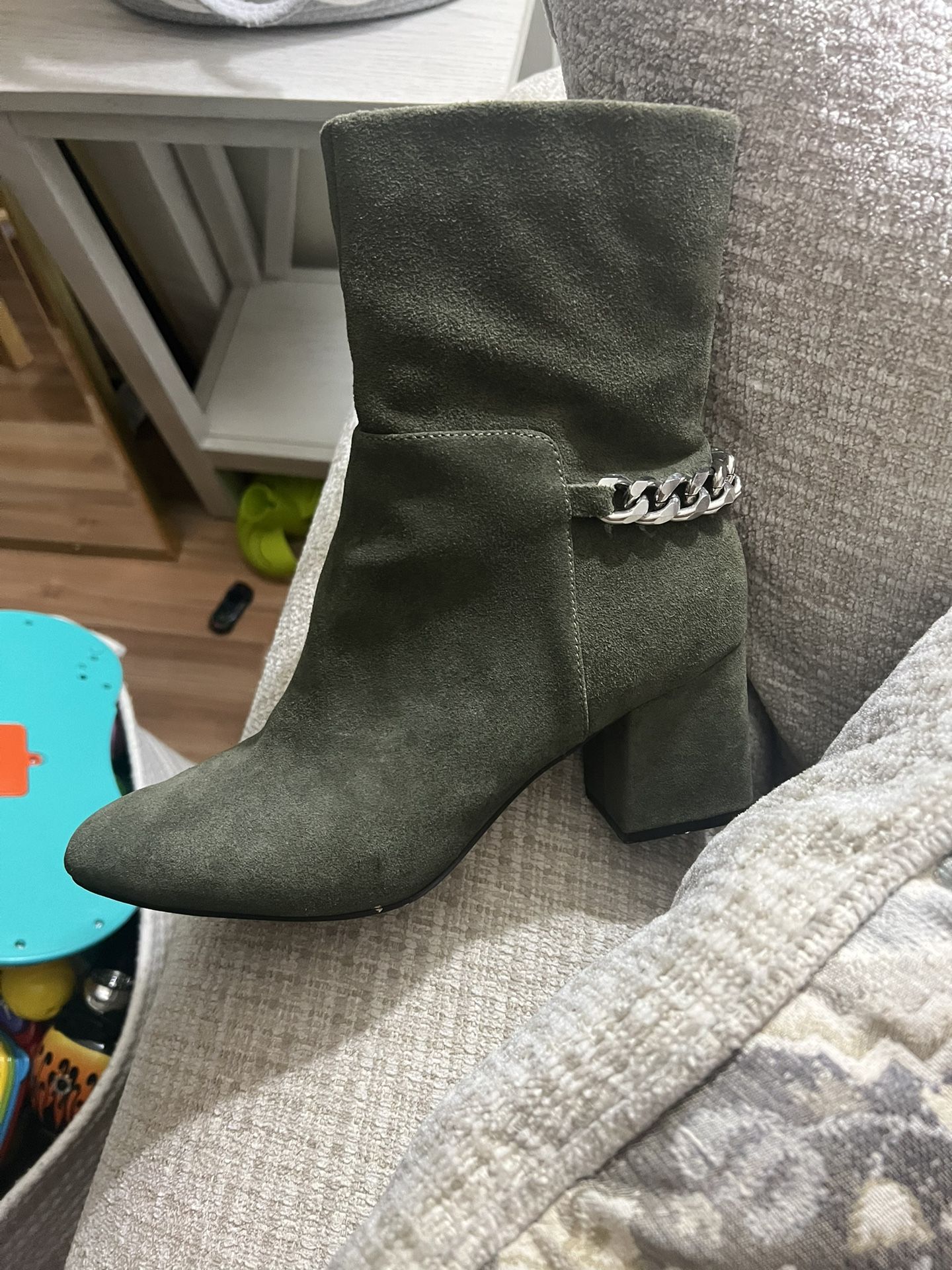 Zac Posen Green Suede Boots Size 9