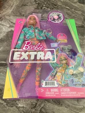 New Sealed Barbie 2021 Extra Doll #10 Pink Micro-Braids