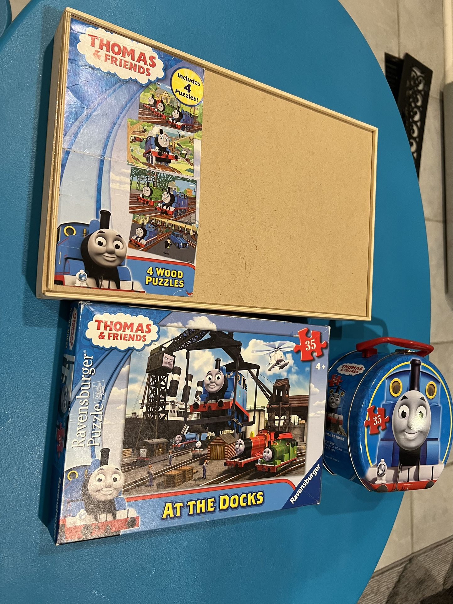 (3 Sets )Thomas And friends Puzzles (wooden, Metal Box And More)