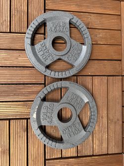 Olympic barbell 2” opening steel metal 10lb weights - Pair