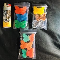 9 Butterfly Resin Pieces 