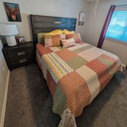 King Bed, Frame, and Nightstand 