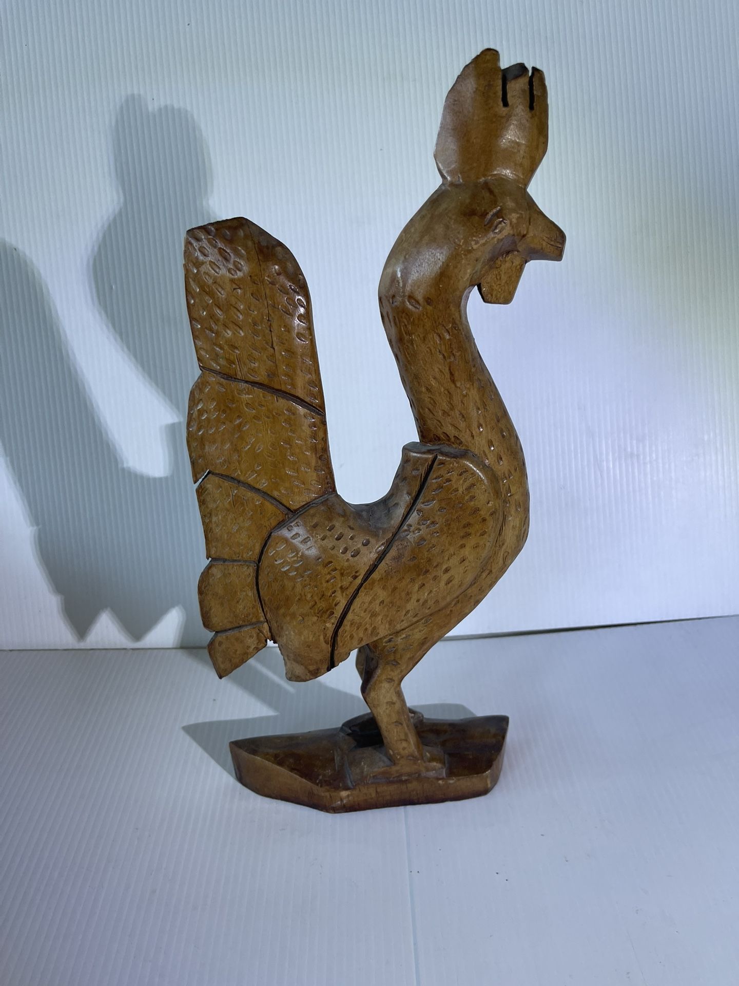 Hand carved Wood Rooster Folk Art Rustic Farmhouse Decor San Juan Puerto Rico