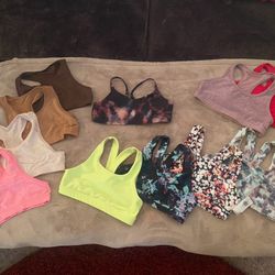 11 New/Like New Old Navy Sports Bras, Girls Size 8