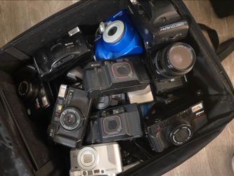 Lot of Vintage Film Cameras Mixed Brands