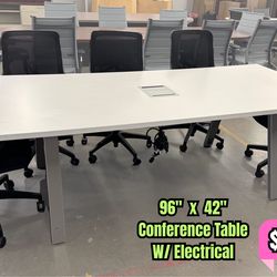 Rectangular Conference Table With Electrical 96″