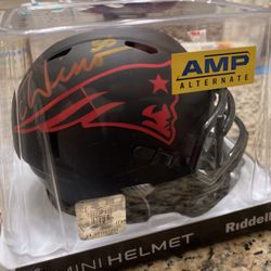 Patriots #50 Chase Winovich Mini Helmet Autograph With Certificate