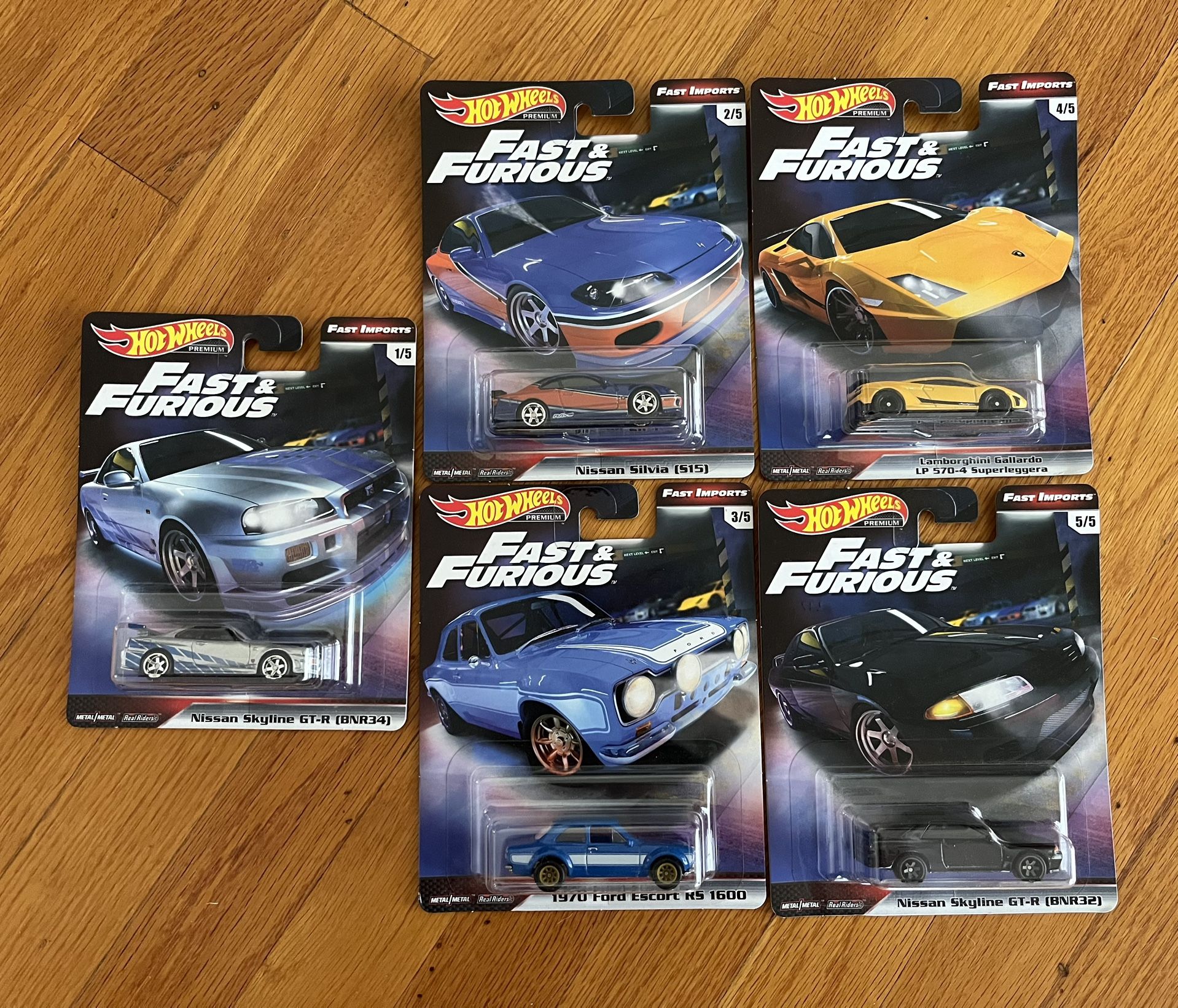 Hot Wheels Premium Fast And Furious Fast Imports Complete Set Of 5