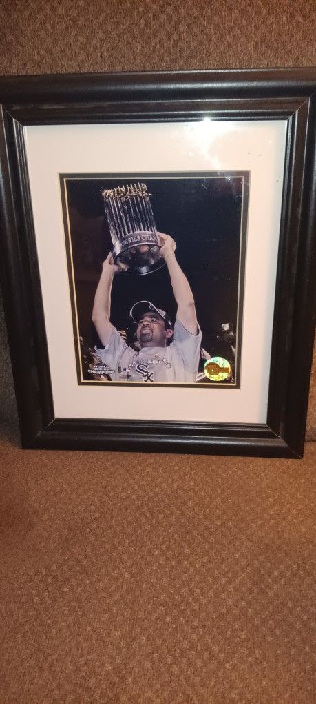Ozzie Guillen Framed World Series Photograph
