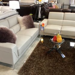 Beautiful Sofa Loveseat Available In White Floor Model For $799