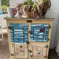 Painted Ice Box Cabinet