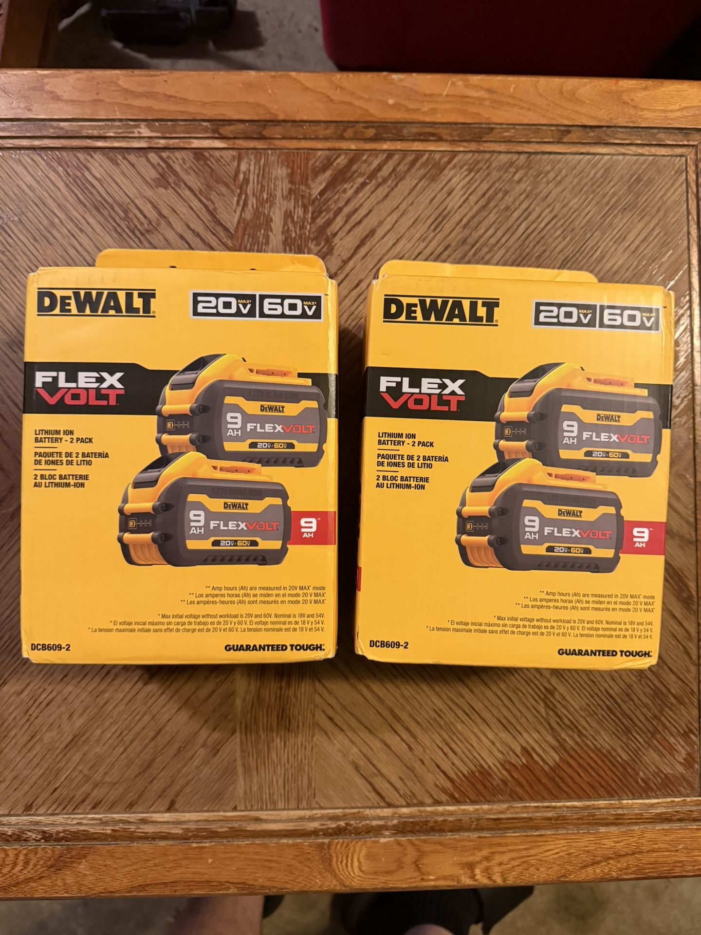 Dewalt Flex Volt 60v 9ah Batteries 2 Packs. 2 Packs Of 2. $300 Together