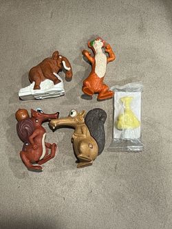 Ice Age Movie Figure Lot of 5 McDonald’s Kelloggs Manny, Sid, Scrat, Diego