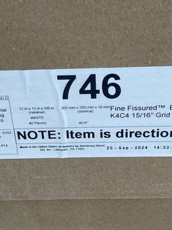 Armstrong Fine Fissured Ceiling Tiles 12x12 White 40-Pack