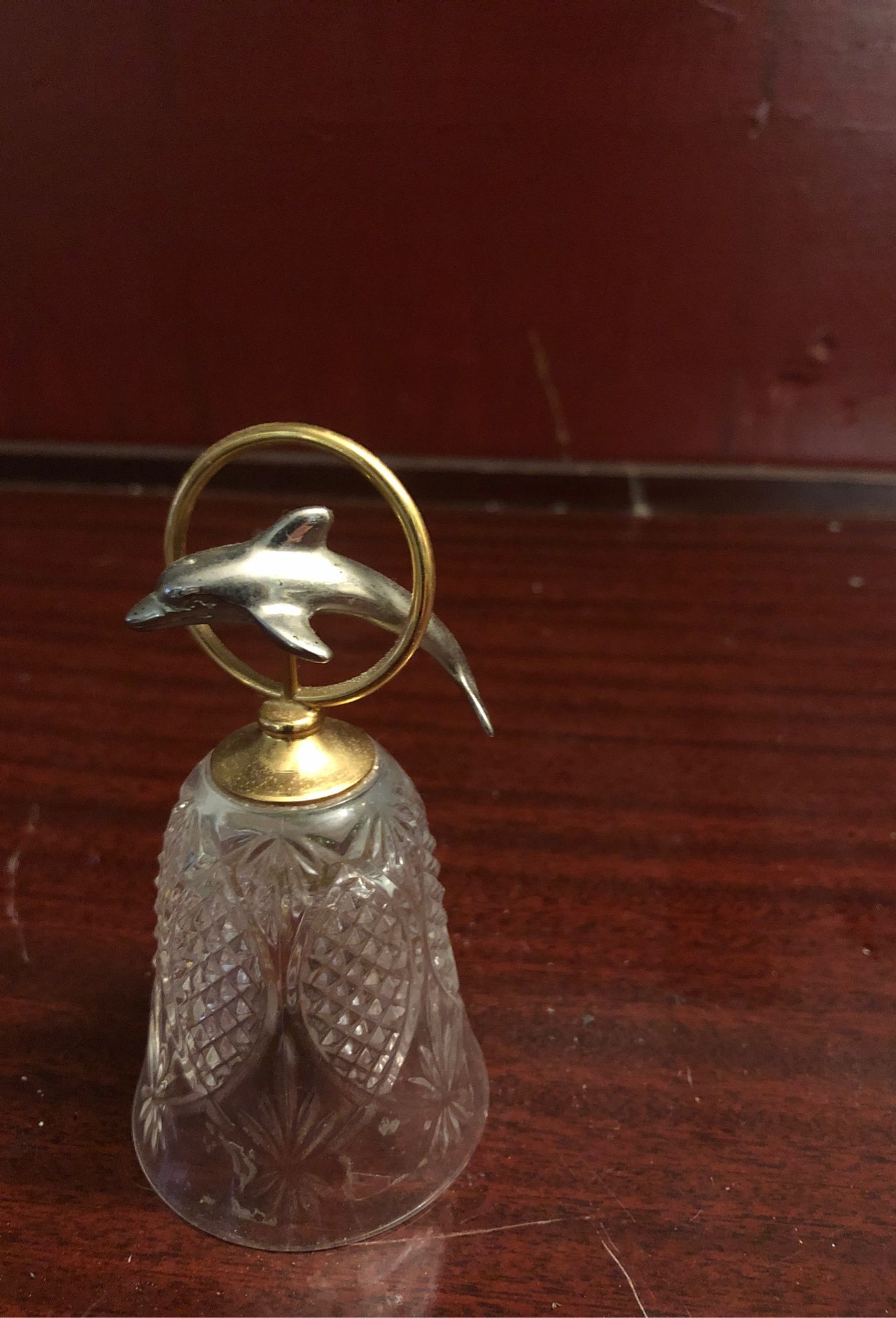 Brass/Silver Crystal Dauphin Bell