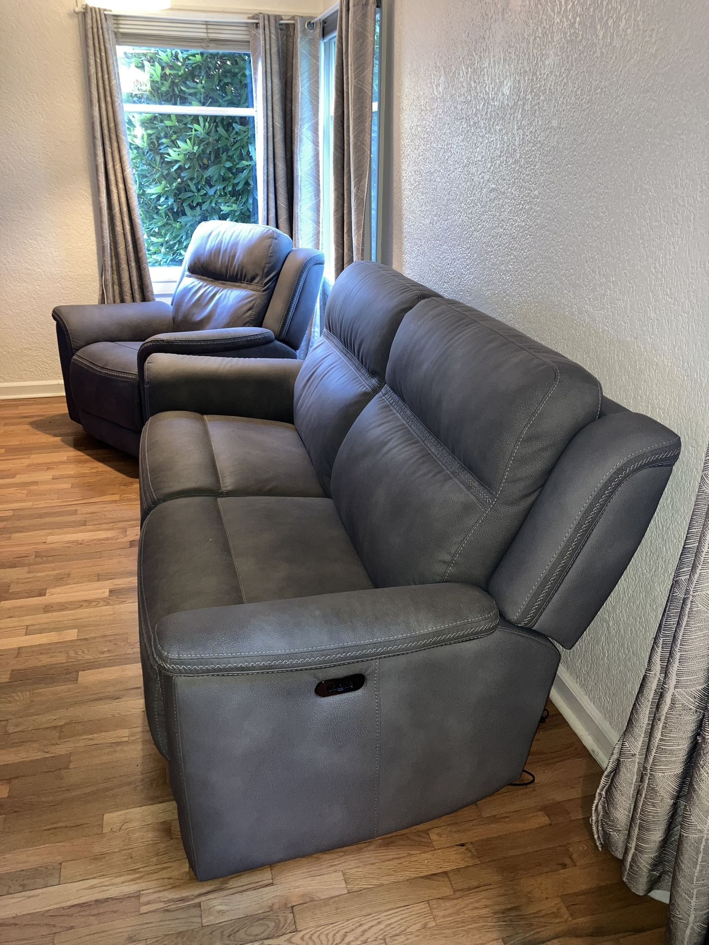 Power Recliner And Matching Loveseat From Olympia Furniture Co