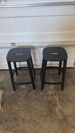 set of black stools