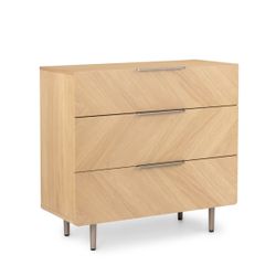 New! Article Nera Oak 3-Drawer Chest Dresser Storage Nightstand *delivery*