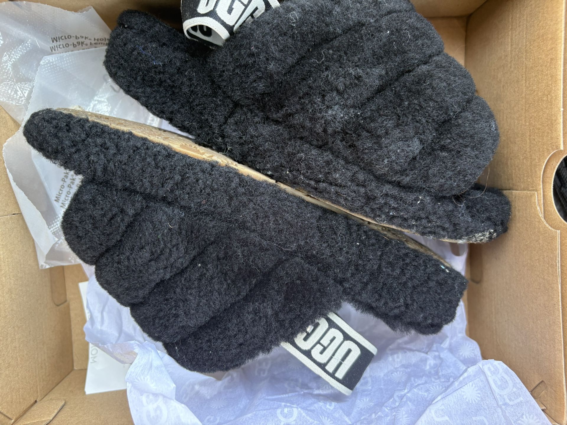 Uggs Fluffy Slides Size 6 Great Condition Just Sits 30 Or OBO