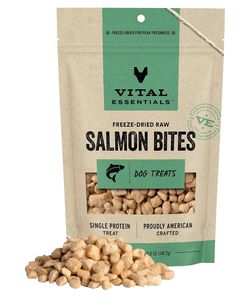 Vital Essentials Raw Dog Treats Training Salmon Bites Freeze Dried Natural 5oz