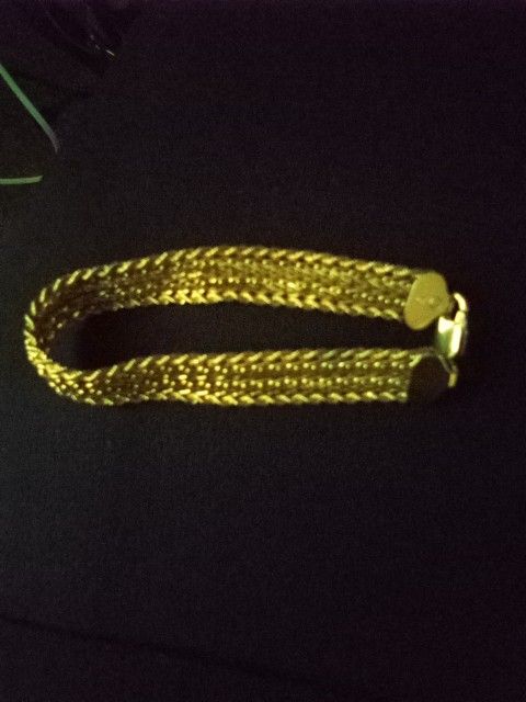 10k Yellow Gold Wide Braided Bracelet $500