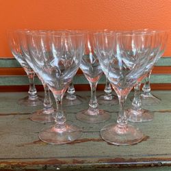 Fostoria Cut Crystal “Chapel Bells” Cordial/Sherry Glasses Set Of 9