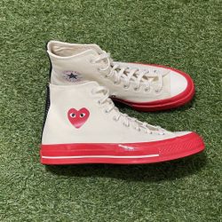 Converse Comme Des Garçons Play White Size 8 Men $100.00