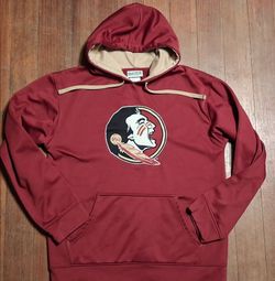 Adult Size Medium Stited Logo Patch Florida State Seminoles Pullover Hoodie