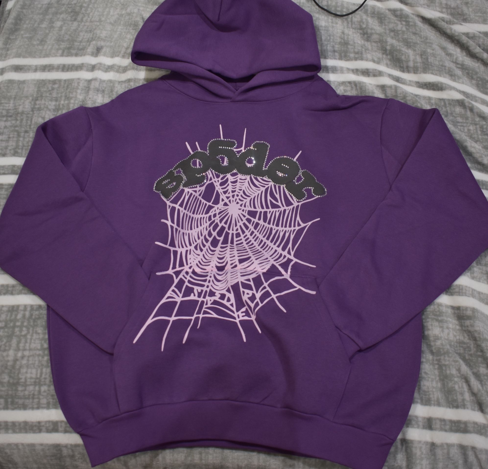 Spyder Rhinestone Hoodie Purple Size Large, Brand New 