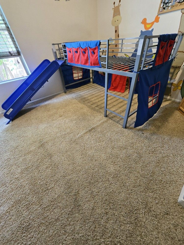 Twin Loft Bed With Slide