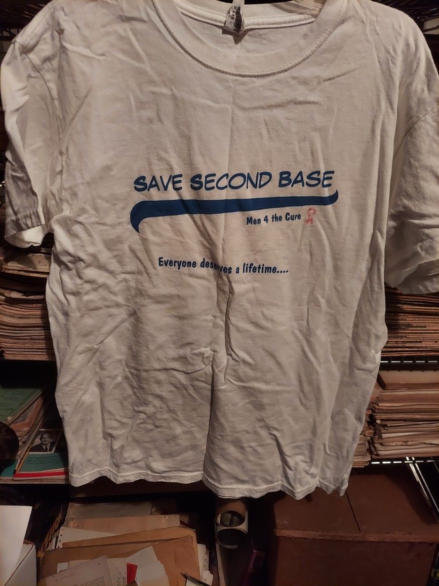 Vintage Save Second Base Breast Cancer Awareness Shirt