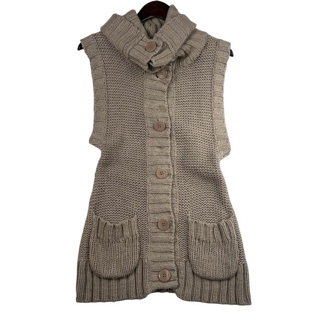 Free People Sleeveless Sweater Women’s SMALL Beige Turtleneck