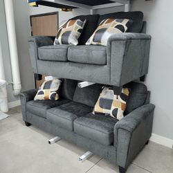 Sofa Set Charcoal Color 🔥 Take It Home With Only $50 Down 